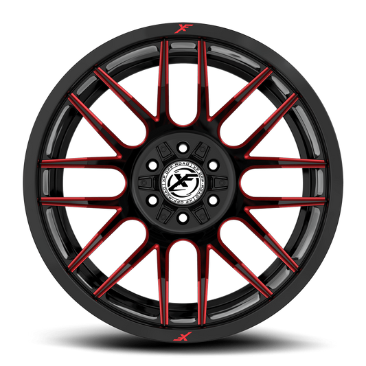 17X9.0 XF OFF-ROAD XF-232 GLOSS BLACK RED MILLED
