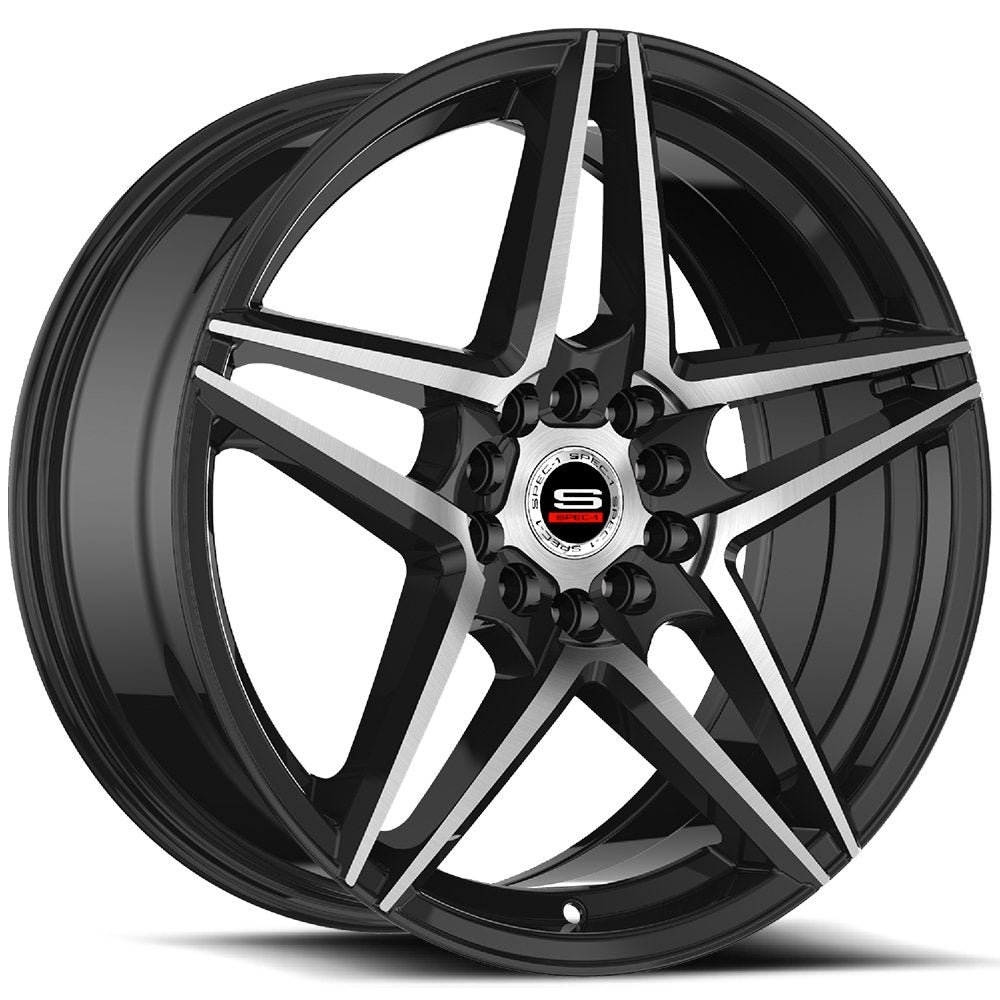 Spec-1 SP-54 17x7.5 5x114.3 5x120 +42 Cb 73.1 Gloss Black & Machined