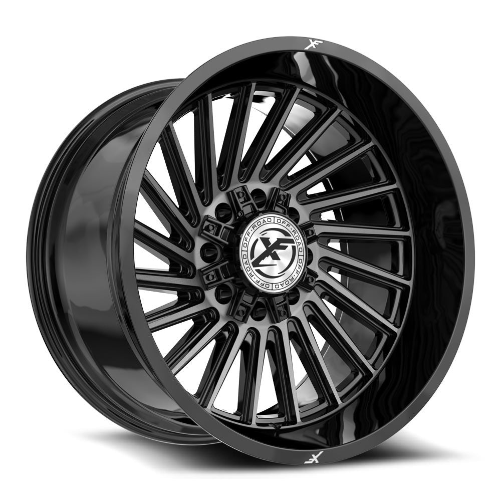 XF Off-Road XF-239 24x12 8x165.1 8x170 -44 Cb 125.2 Gloss Black & Brushed Double Dark Tint