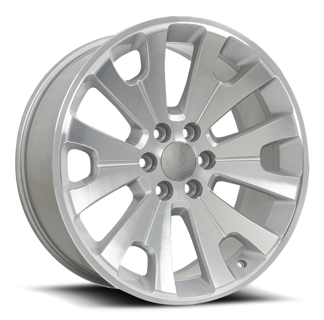 O.E. Revolution G-12 22X9 6X139.7 +31 Cb 78.1 Silver & Machined