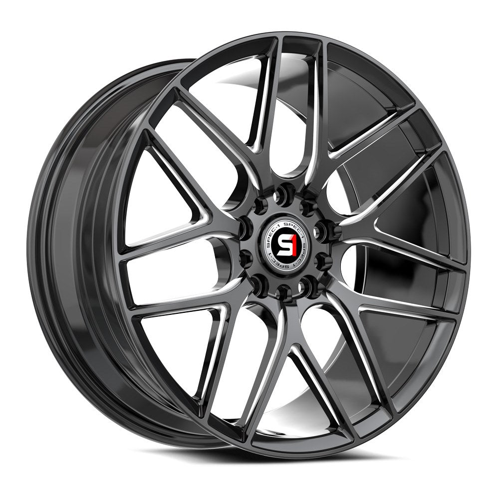 Spec-1 SP-78 18x8.0 4x100 4x114.3 +35 Cb73.1 Gloss Black & Milled