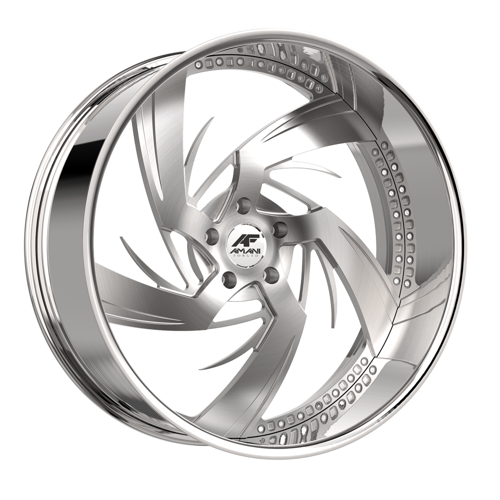 Amani Forged Neo-L 26x10 5x127 +5 Cb 78.1 Brush Center Chrome Lip Standard Cap Flat