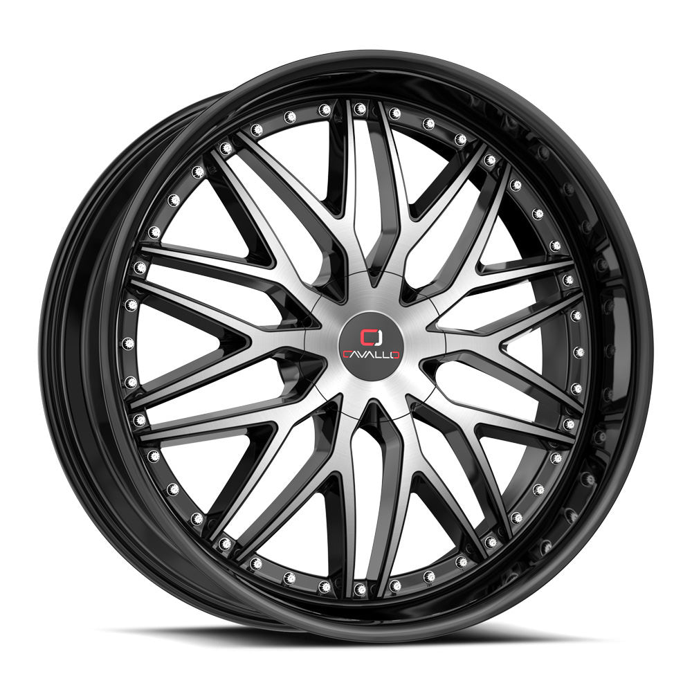 Cavallo CLV-46 24x9.0 5x115 5x120 +34 Cb 78.1 Gloss Black & Machined