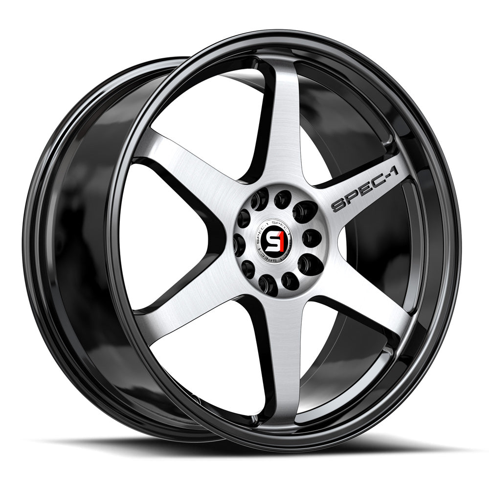 Spec-1 SPT-33 19x9.5 4X 5X Blank +42 Cb 73.1 Gloss Black & Machined (No dual drill)