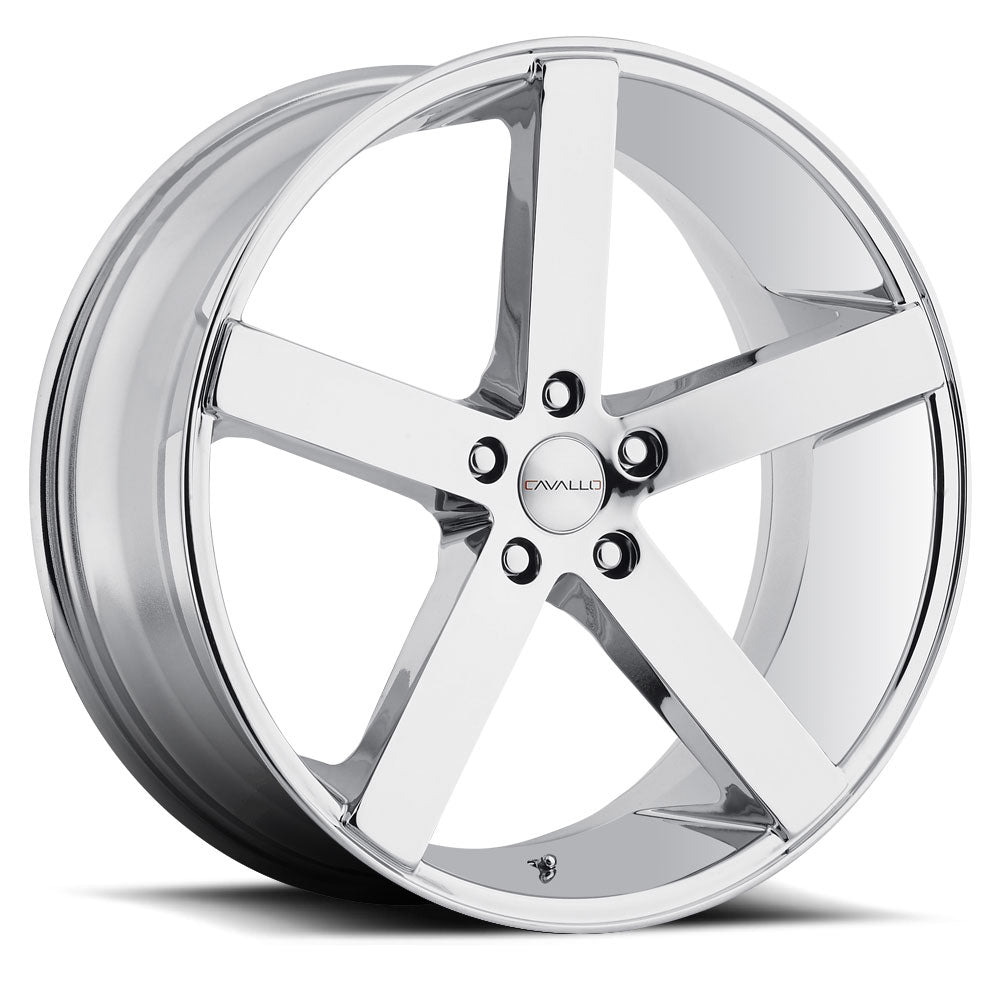 Cavallo CLV-5 18x8.0 5x Blank +35 Cb 74.1 Nano Chrome