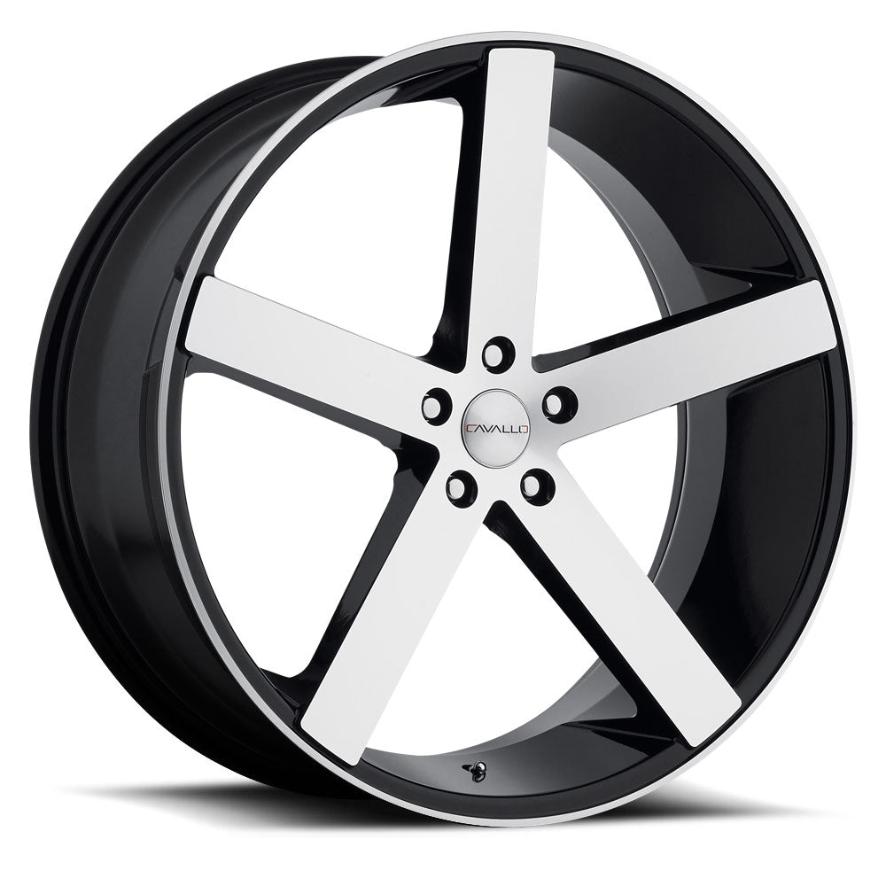 Cavallo CLV-C-5 20x8.5 5x Blank +15 Cb 74.1 Gloss Black & Machined