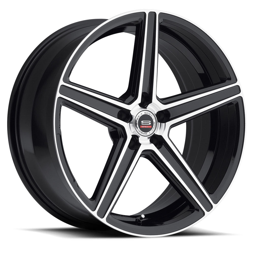 Spec-1 SP-8 19x9.5 5x Blank +38 Cb 73.1 Gloss Black & Machined