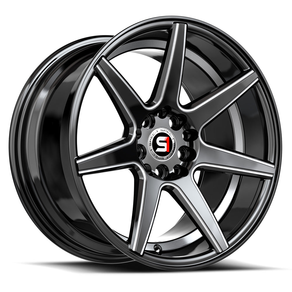 Spec-1 SP-73 17x7.5 4x100 4x114.3 +42 Cb 73.1 Gloss Black Milled & under cut