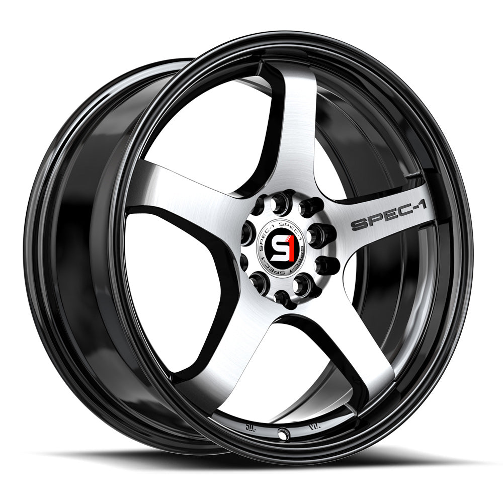 Spec-1 SPT-31 18x9.5 4X 5X Blank +22 Cb 73.1 Gloss Black & Machined (No dual drill)