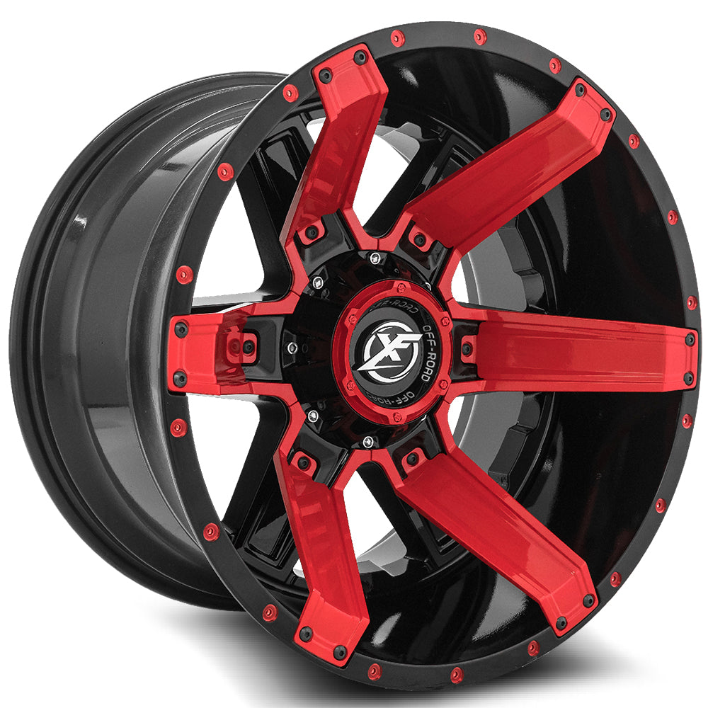 Xf Off-Road Xf-214 20X9 8X165.1 8X170 0 Cb 125.2 Gloss Black + Red Inserts