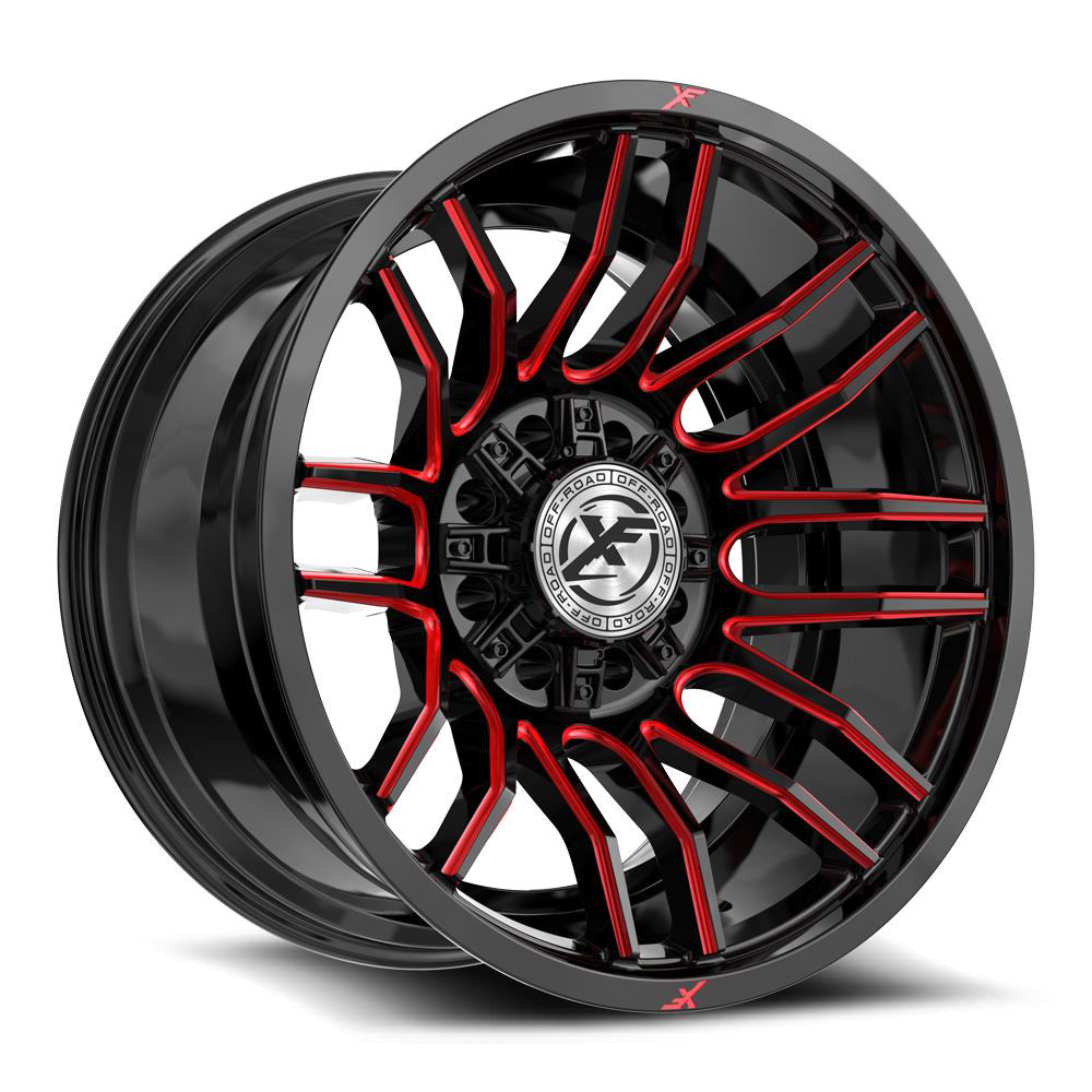XF Off-Road XF-232 20x12 8x165.1 8x170 -44 Cb 125.2 Gloss Black & Red Milled