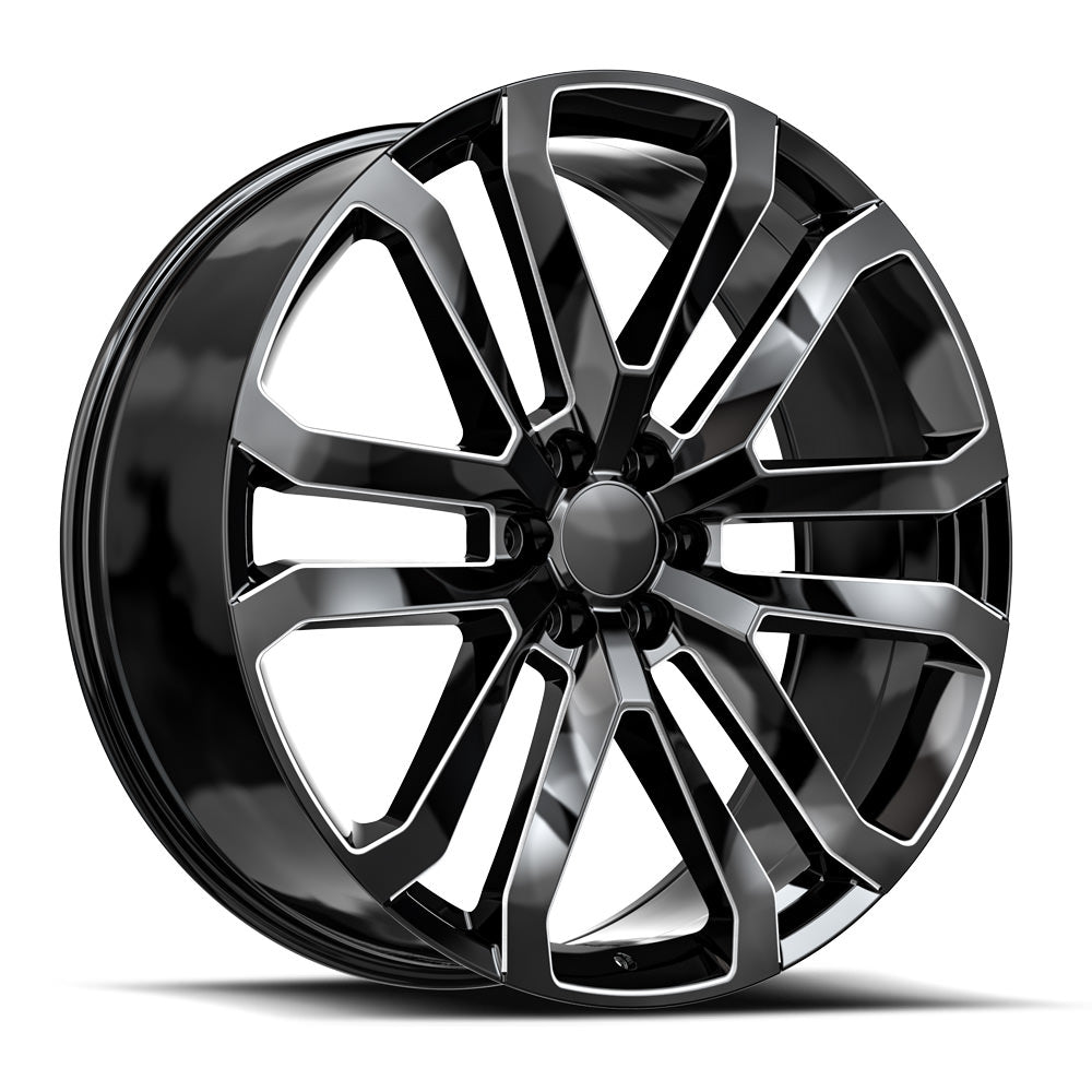 OE. Revolution D-37 24X10 6X139.7 +31 Cb 78.1 Gloss Black & Milled