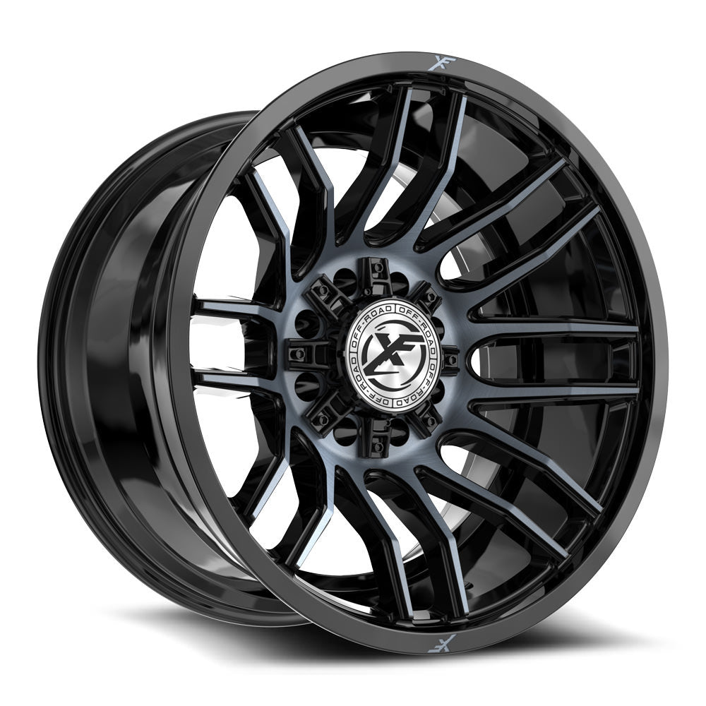 XF Off-Road XF-232 20x12 8x165.1 8x180 -44 Cb 125.2 Gloss Black & Machined Titanium Double Dark Tint