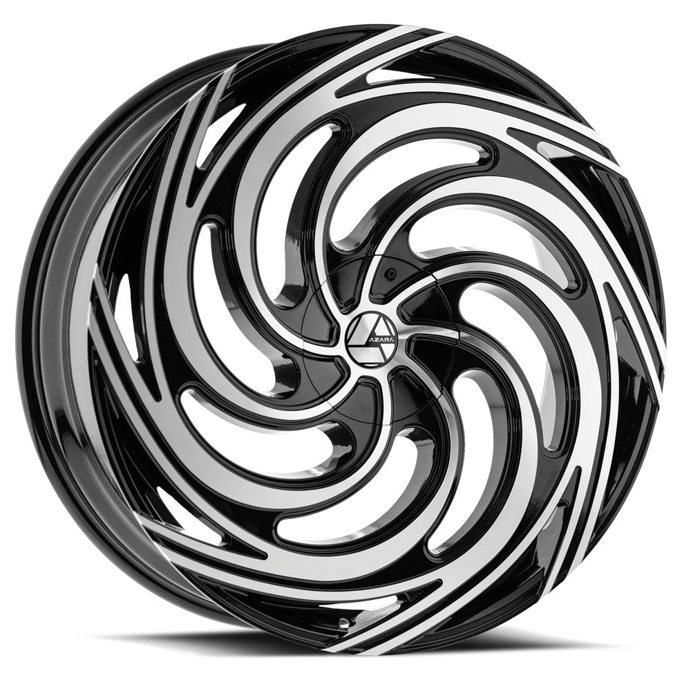 Azara Aza-519 26X9.5 5X115 5X120 +15 Cb 78.1 Gloss Black & Machined