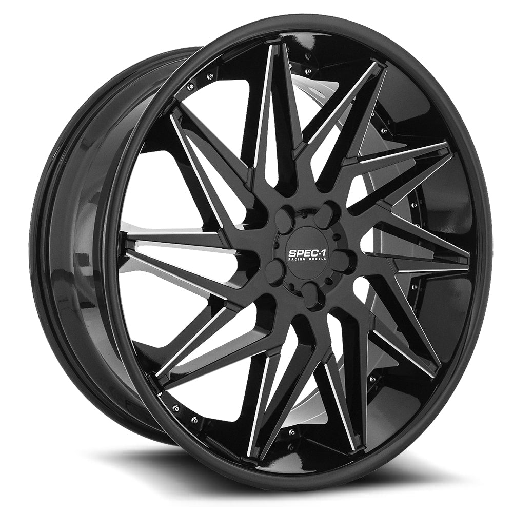 Spec-1 SPL-003 24x10 5x Blank +40 Cb 74.1 Gloss Black & Milled