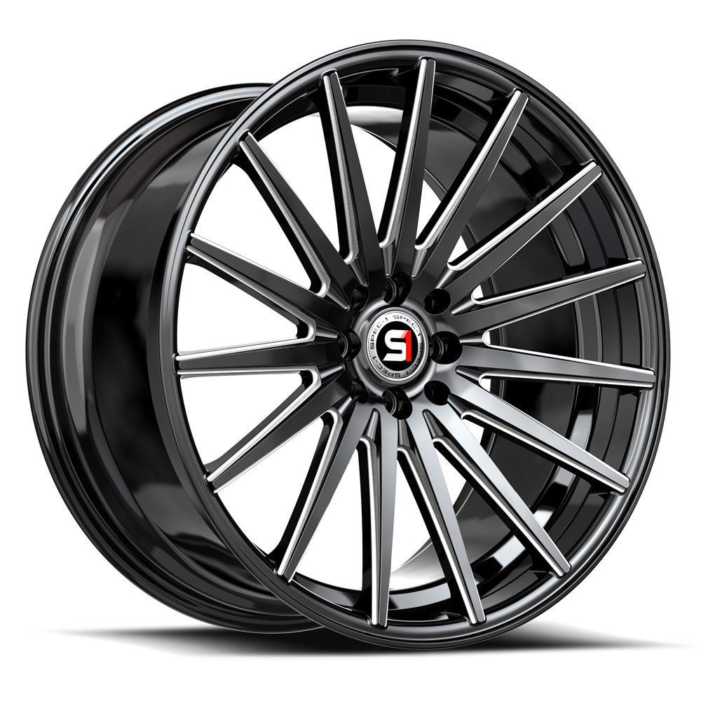 Spec-1 SP-69 20x8.5 5x114.3 5x120 +38 Cb 73.1 Gloss Black & Milled