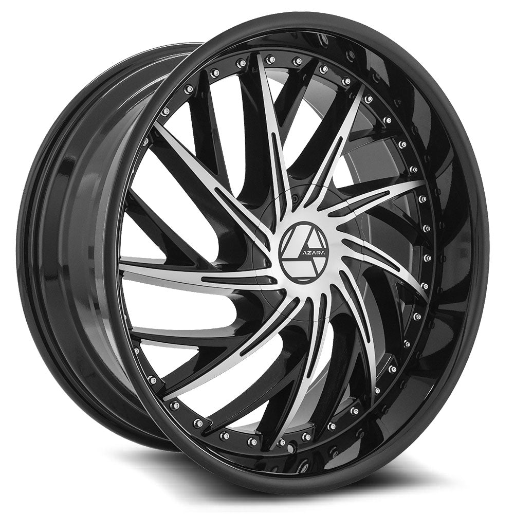 Azara AZA-516 24x9 5x 6x Blank +18 Cb 78.1 Gloss Black & Machined