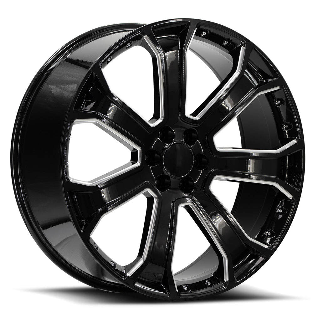 O.E. Revolution G-06 22X9 6X139.7 +31 Cb 78.1 Gloss Black & Machined