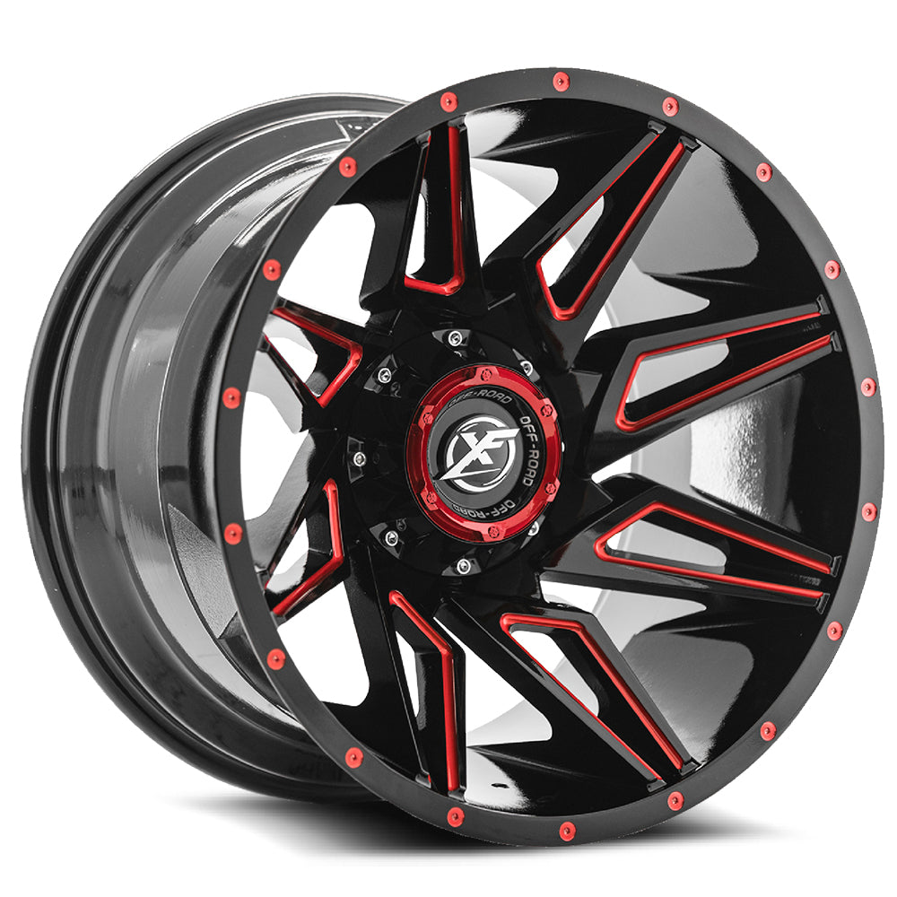 XF Off-Road XF-218 20x9 5x 6x Blank +0 Cb 78.1 Gloss Black & Red Milled