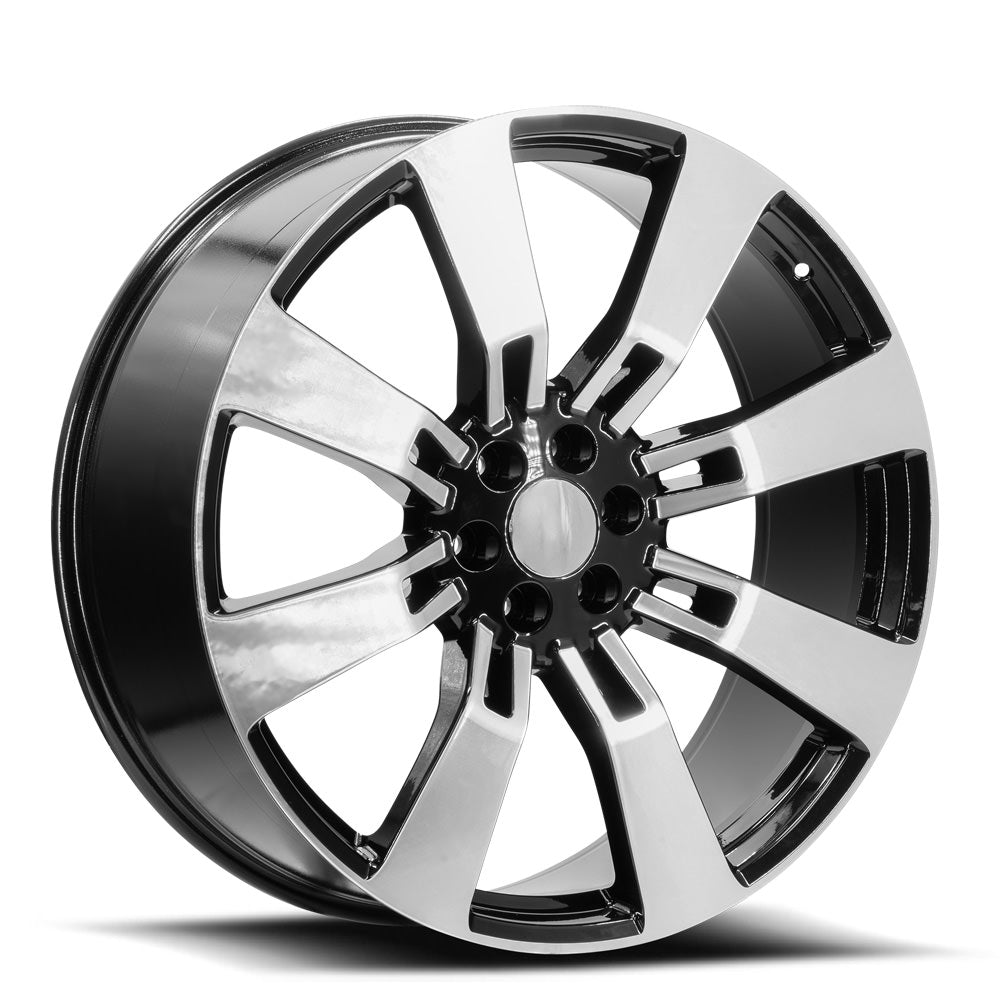O.E. Revolution G-02 22X9 6X139.7 +31 Cb 78.1 Gloss Black & Machined