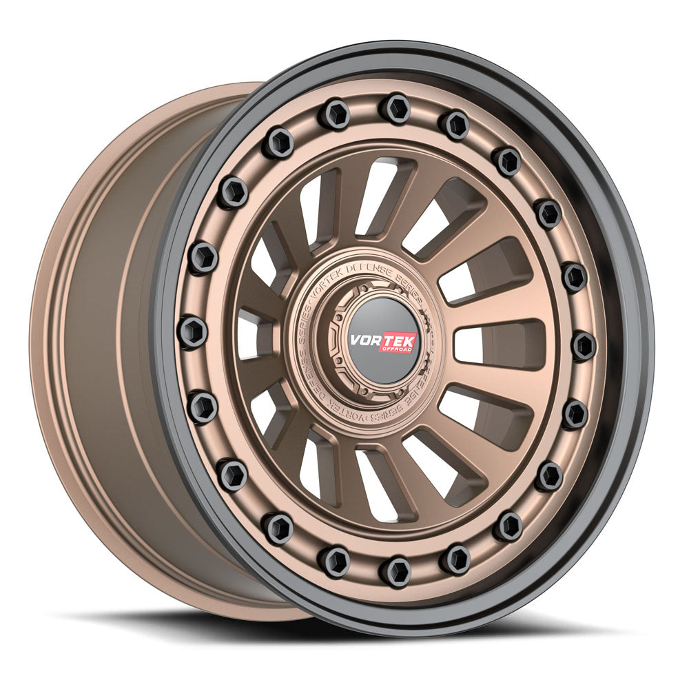 Vortek VRD-702 RADAR 20x9.5 8x Blank -12 Cb 125.1 Matte Bronze With Black Bolts & Lip