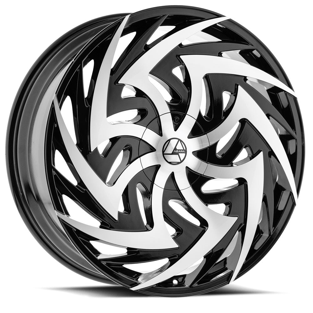 Azara Aza-520 28X9.5 5X115 5X120 +32 Cb 78.1 Gloss Black & Machined