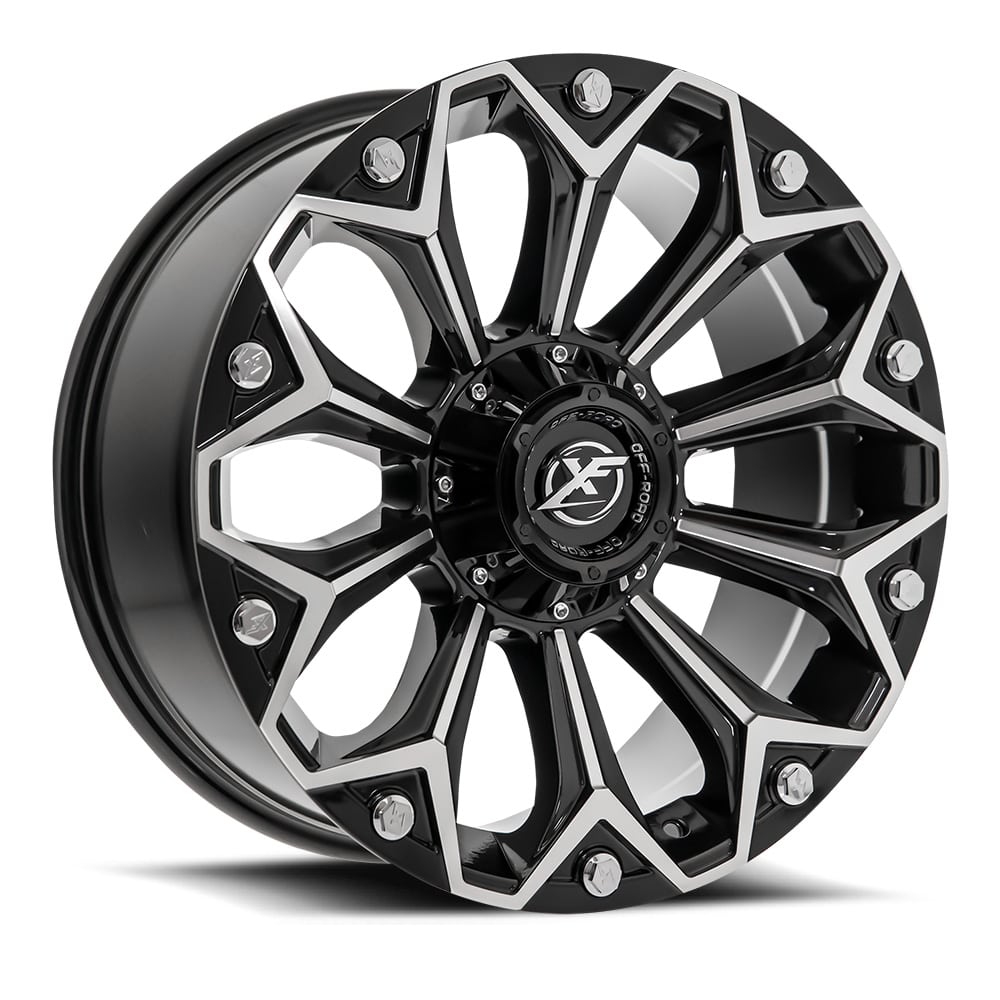 Xf Off-Road Xf-212 22X12 5X114.3 5X127 -44 Cb 78.1 Gloss Black & Machined