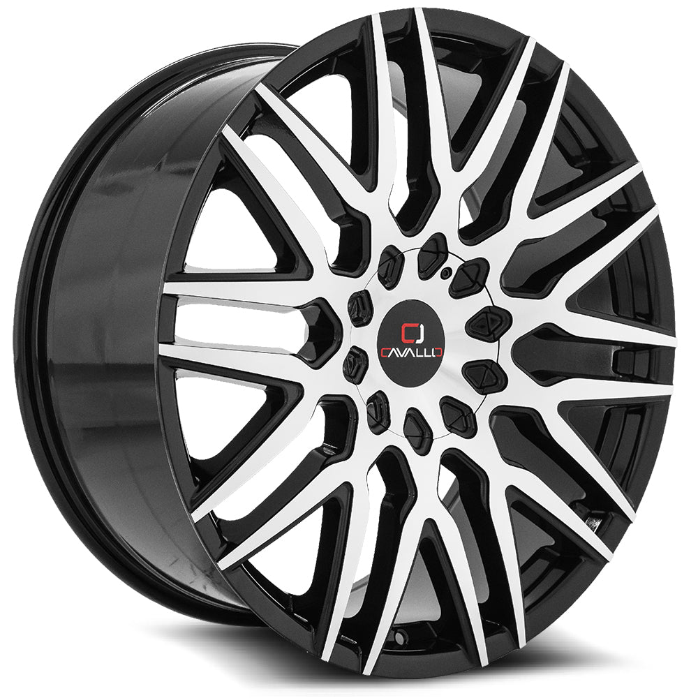 Cavallo CLV-24 22x9.5 5x 6x Blank +15 Cb 78.1 Gloss Black & Machined