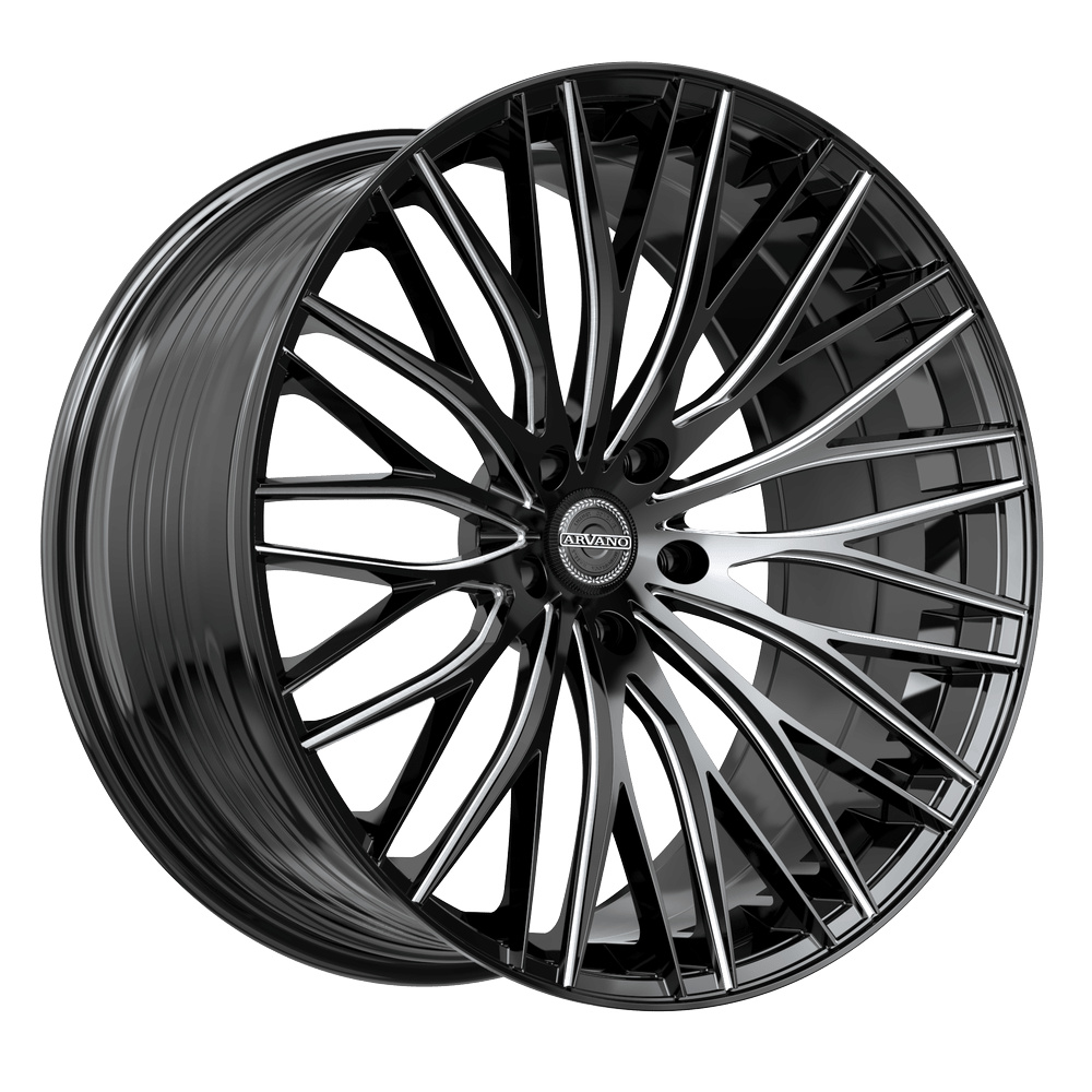 Arvano AV-50 Madrid 20x10 5x Blank +42 Cb 66.56 Gloss Black & Milled