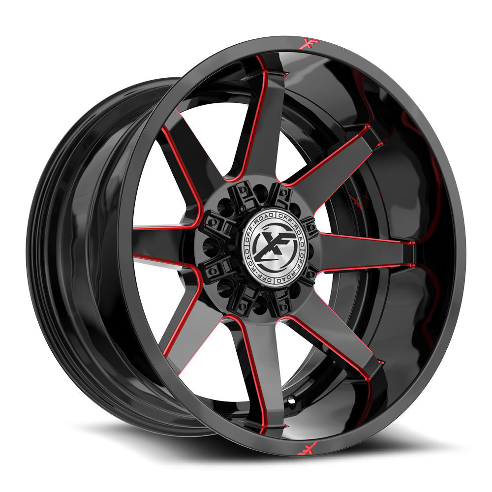 XF Off-Road XF-236 20x9 8x165.1 8x170 0 Cb 125.2 Gloss Black & Red Milled