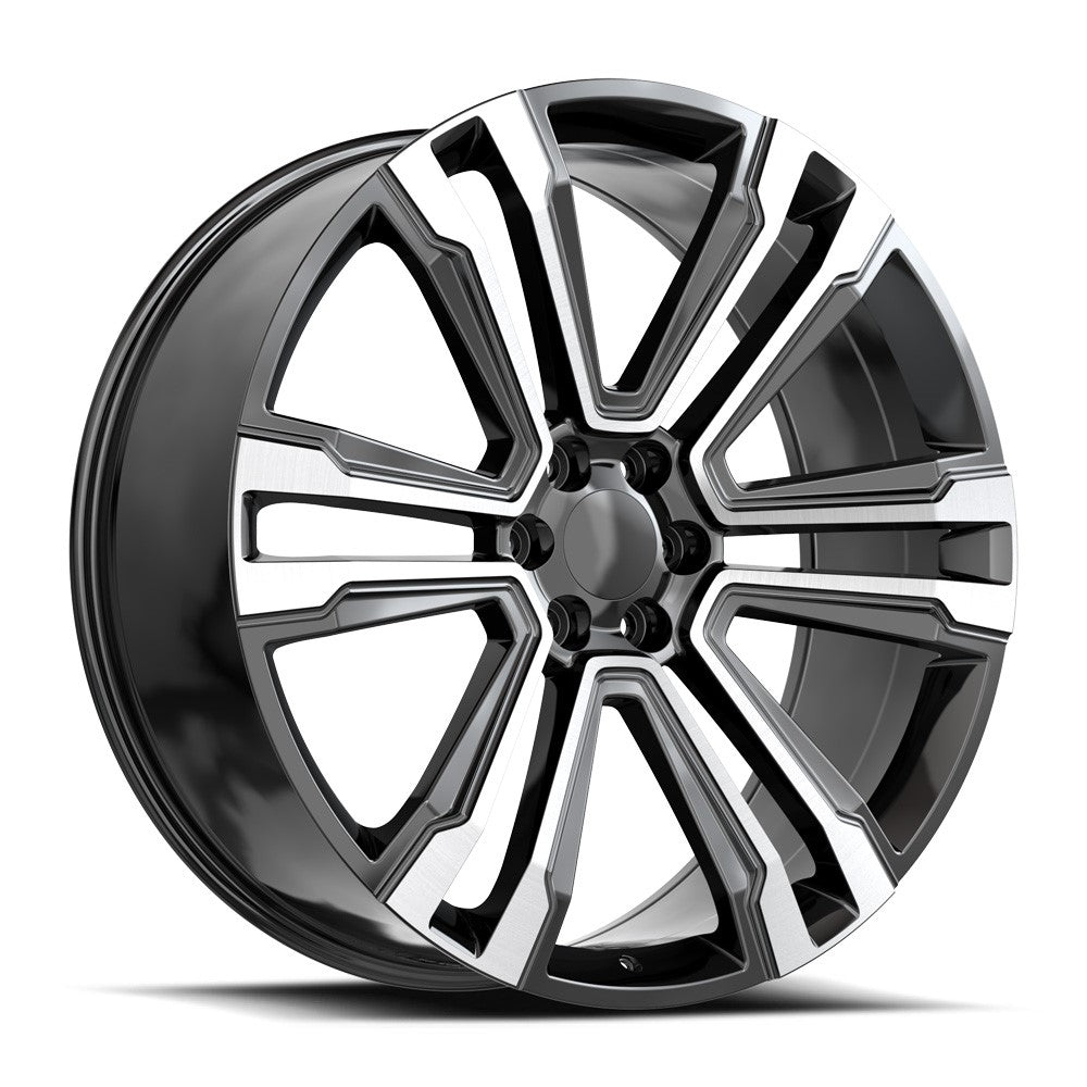 O.E. Revolution G-10 22X9 6X139.7 +24 Cb 78.1 Gloss Black & Machined