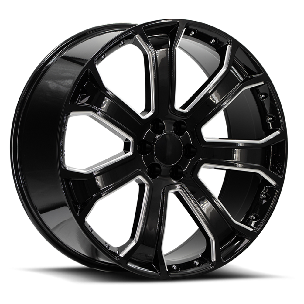 O.E. Revolution G-06 22X9 6X139.7 +31 Cb 78.1 Gloss Black & Milled