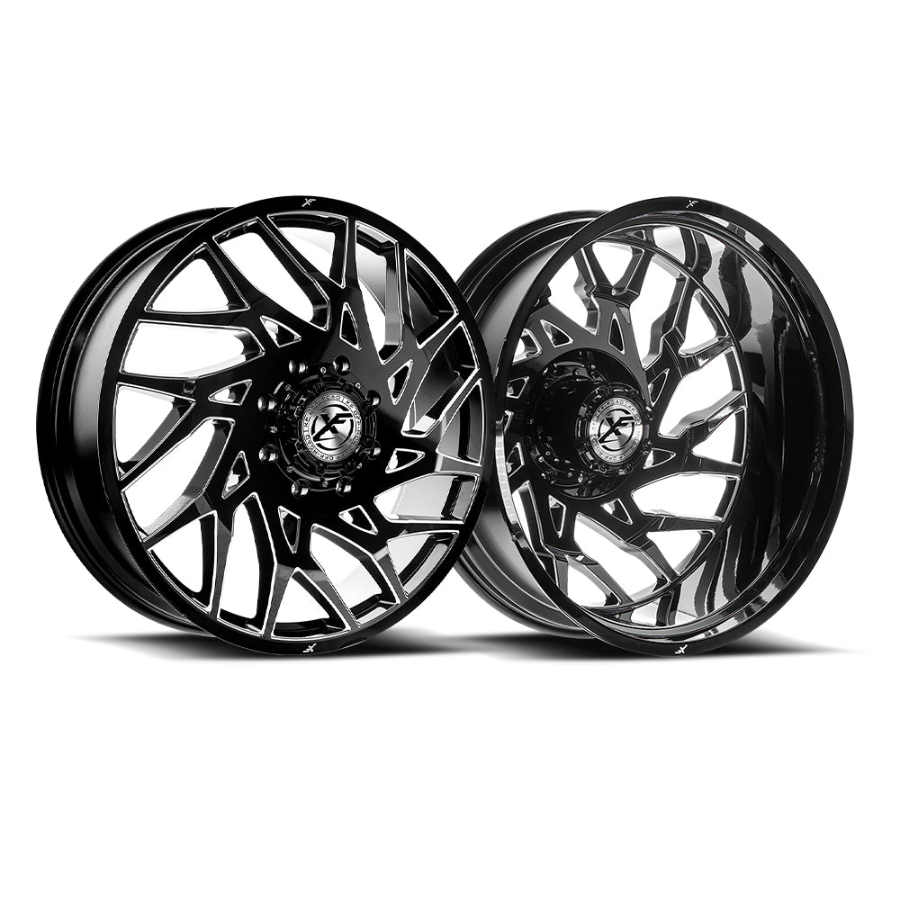 XF Off-Road XF-229 Dually Front 24x8.25 8x200 +110 Cb 142 Gloss Black & Milled