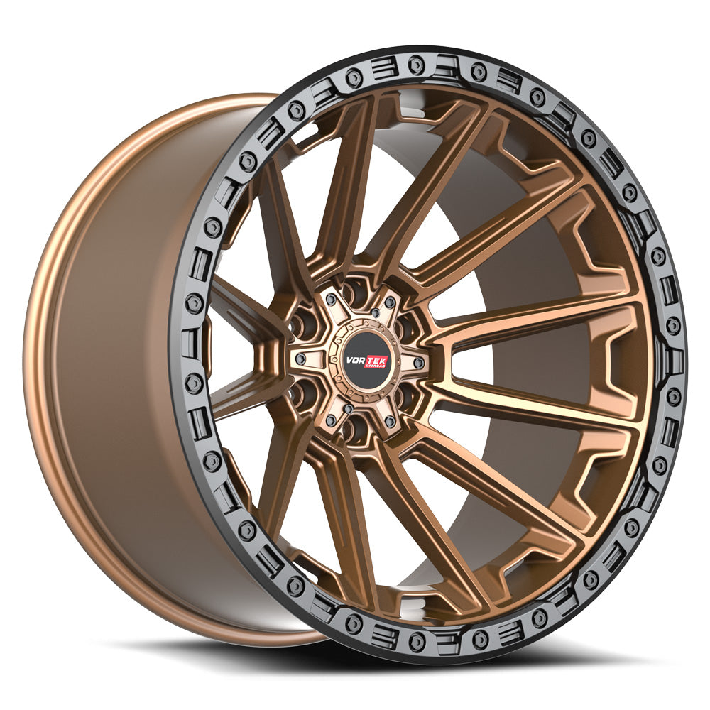 Vortek VRT-601 SPARTAN 22x12 6x135 6x139.7 -44 Cb 106.1 Matte Bronze With Black Bead Ring