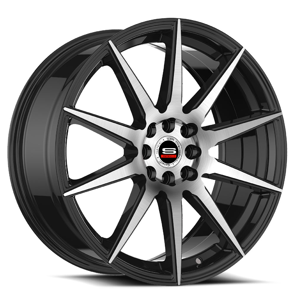 Spec-1 SP-51 18x8 5x114.3 5x120 +38 Cb 73.1 Gloss Black & Machined