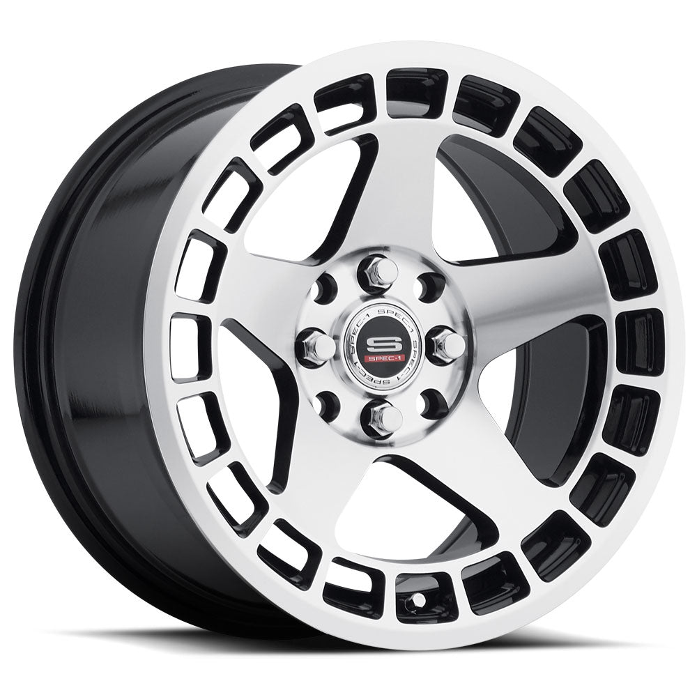 Spec-1 SPT-901 15x8 4x100 4x114.3 +20 Cb 73.1 Gloss Black & Machined