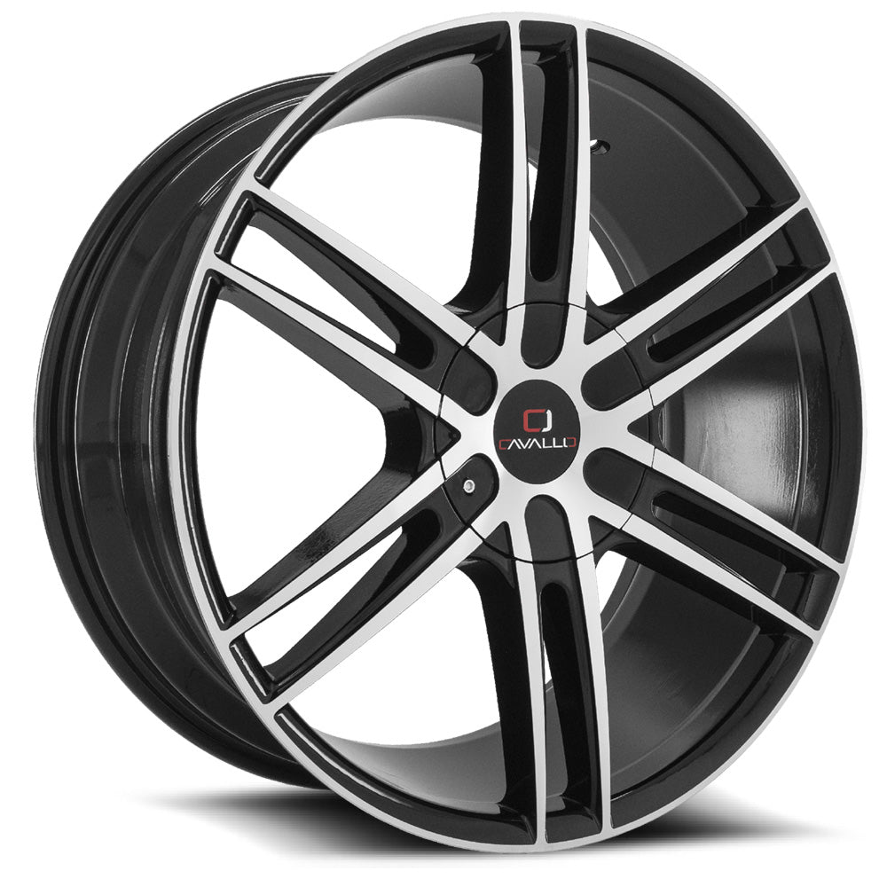 Cavallo Clv-20 20X8.5 6X135 6X139.7 +25 Cb 108 Gloss Black & Machined