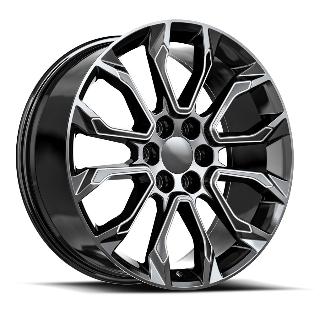 OE. Revolution G-38 24X10 6X139.7 +31 Cb 78.1 Gloss Black & Milled