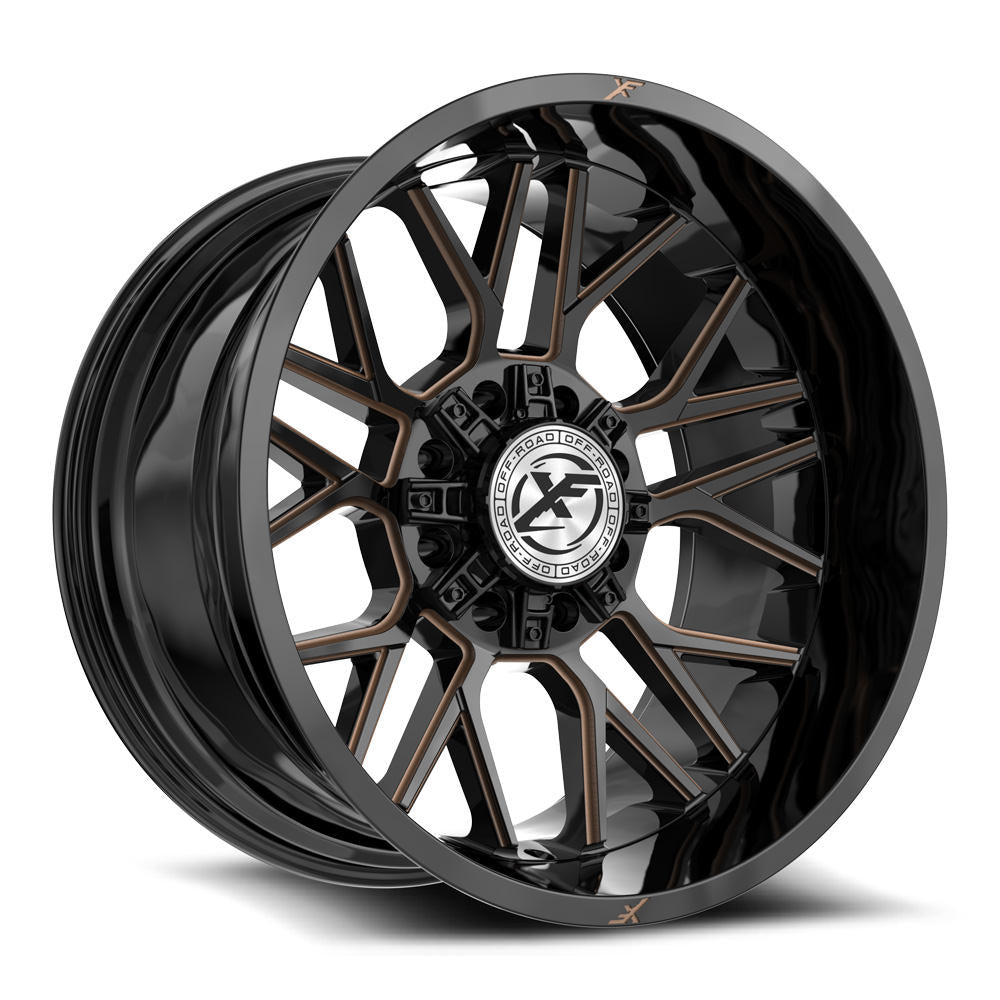 XF Off-Road XF-235 20x10 8x165.1 8x170 -12 Cb 125.2 Gloss Black & Bronze Milled