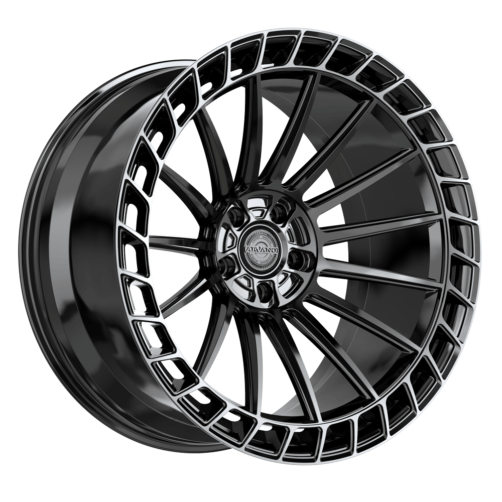 Arvano AVX-101 Paris 24x9 Blank +32 Cb 66.56 Gloss Black Center & Diamond Cut Ring With Dark Tint