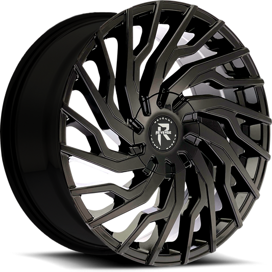 Revenge Luxury Wheels RL-101 Gloss Black 5x108/5x114.3 Size 18X8 35ET