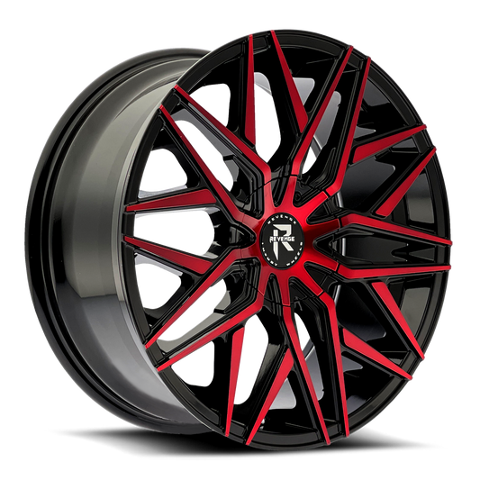 18" Revenge Luxury Wheels RL-104 Black Red Face 18X8 35ET