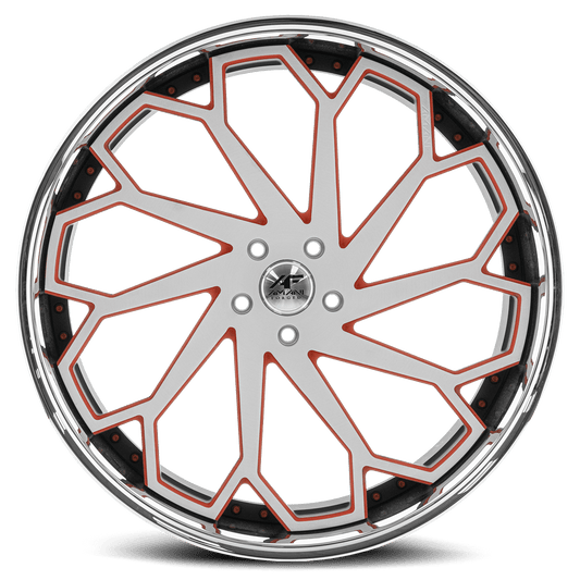 AMANI FORGED CONCAVE ROGROSSO BRUSHED MATTE CLEAR WITH BLACK AND RED