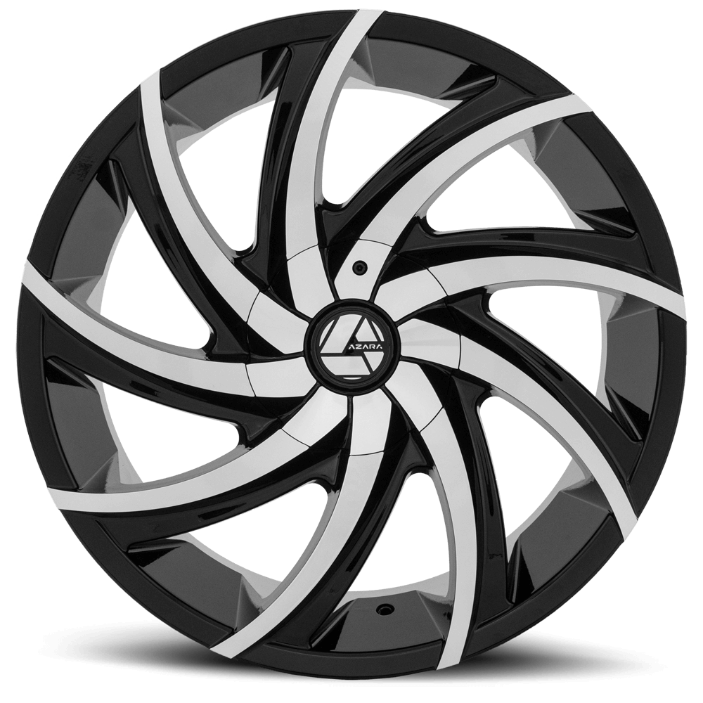 24×9 AZARA WHEELS AZA-503 BLACK MACHINED