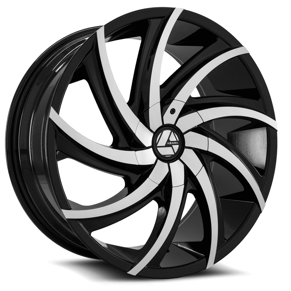 24×9 AZARA WHEELS AZA-503 BLACK MACHINED