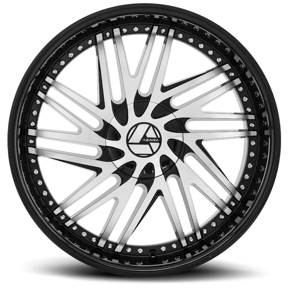 24×9 AZARA WHEELS AZA-509 BLACK MACHINED