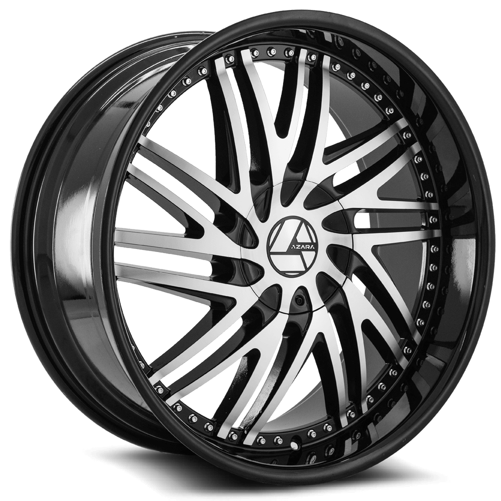 24×9 AZARA WHEELS AZA-509 BLACK MACHINED