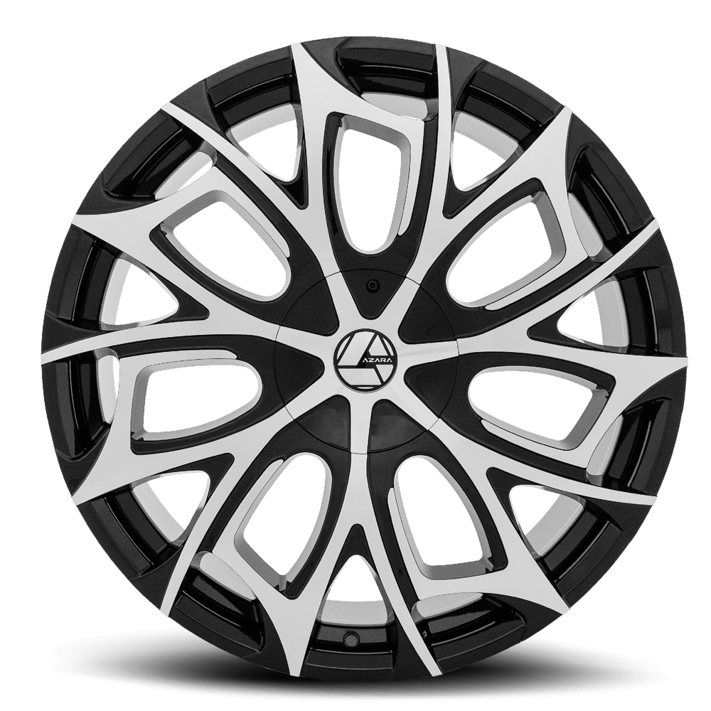 22×9.5  AZARA WHEELS AZA-512 GLOSS BLACK MACHINED