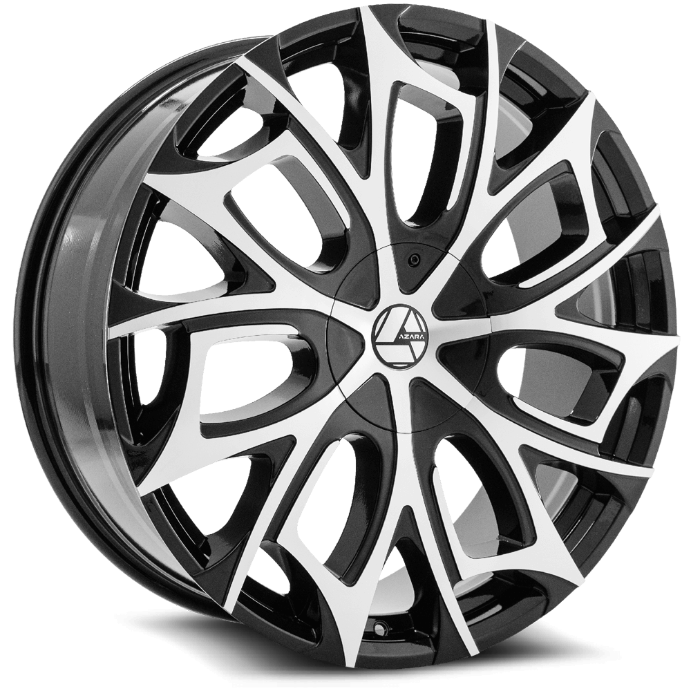 22×9.5  AZARA WHEELS AZA-512 GLOSS BLACK MACHINED