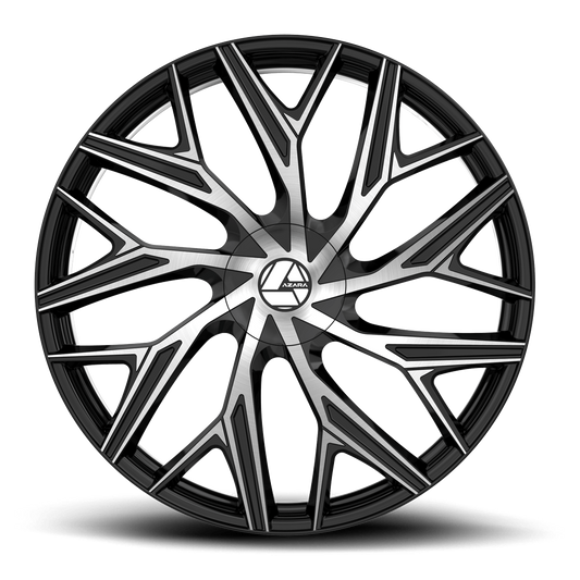 26×9.5 AZARA WHEELS AZA-527 GLOSS BLACK MACHINED